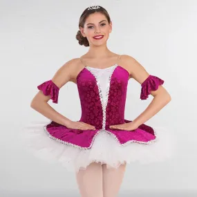 1st Position Embossed Velour Tutu with Glitter Net Top Skirt
