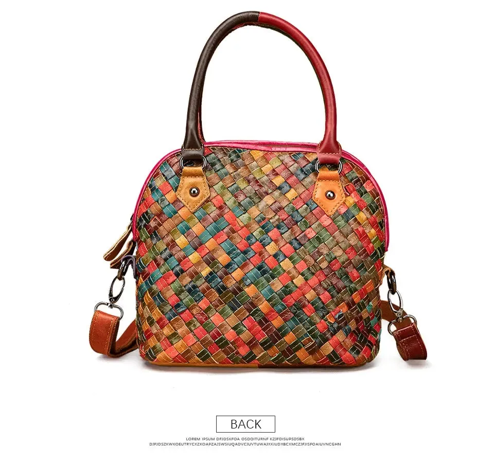 2024 Colorful Quality Leather Famous Brand Luxury Ladies Patchwork Large Purse Handbag Shoulder bag Women Designer Tote bag 9178