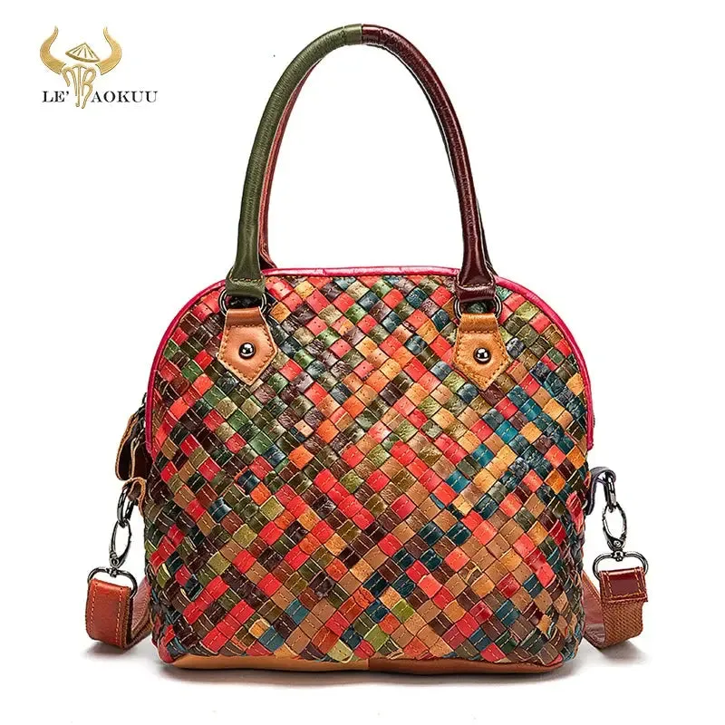 2024 Colorful Quality Leather Famous Brand Luxury Ladies Patchwork Large Purse Handbag Shoulder bag Women Designer Tote bag 9178