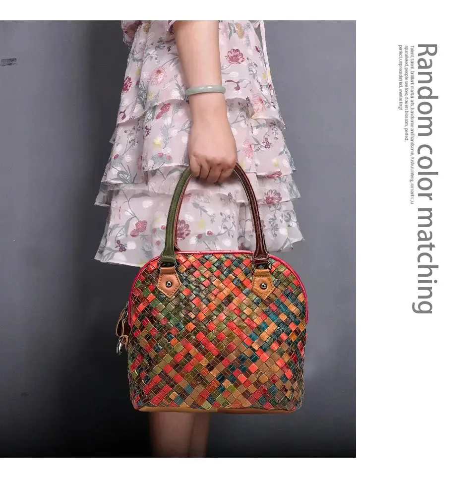 2024 Colorful Quality Leather Famous Brand Luxury Ladies Patchwork Large Purse Handbag Shoulder bag Women Designer Tote bag 9178