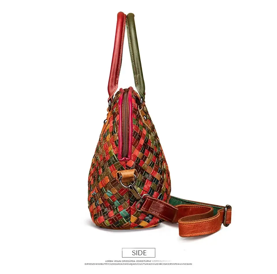 2024 Colorful Quality Leather Famous Brand Luxury Ladies Patchwork Large Purse Handbag Shoulder bag Women Designer Tote bag 9178
