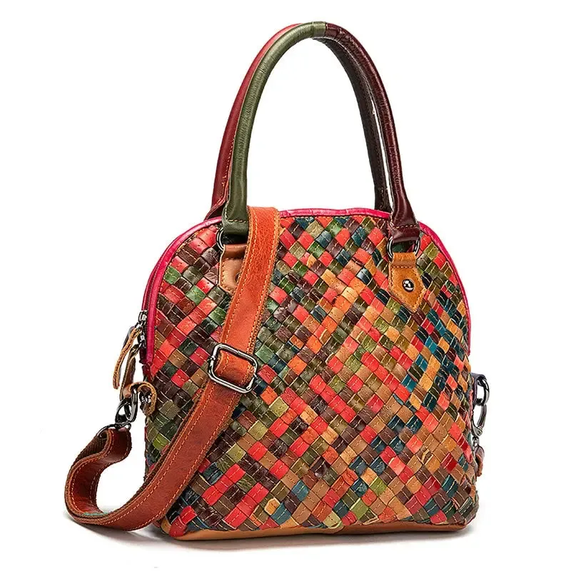 2024 Colorful Quality Leather Famous Brand Luxury Ladies Patchwork Large Purse Handbag Shoulder bag Women Designer Tote bag 9178