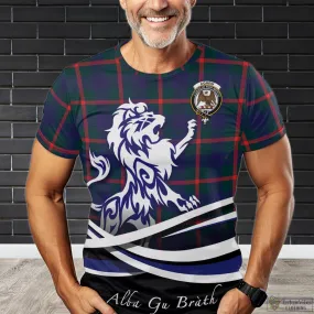 Agnew Tartan T-Shirt with Alba Gu Brath Regal Lion Emblem
