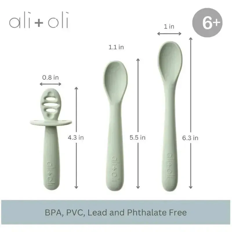 Ali   Oli - 3Pk Multi Stage Spoon Set For Baby, Pine