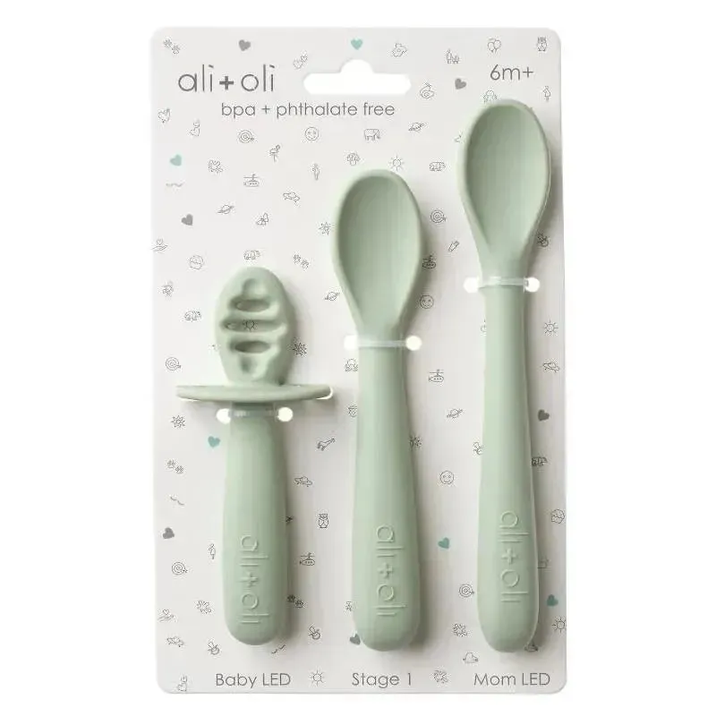 Ali   Oli - 3Pk Multi Stage Spoon Set For Baby, Pine