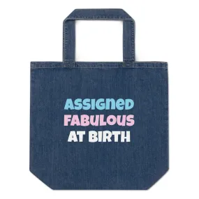 Assigned Fabulous At Birth Large Denim Tote Bag