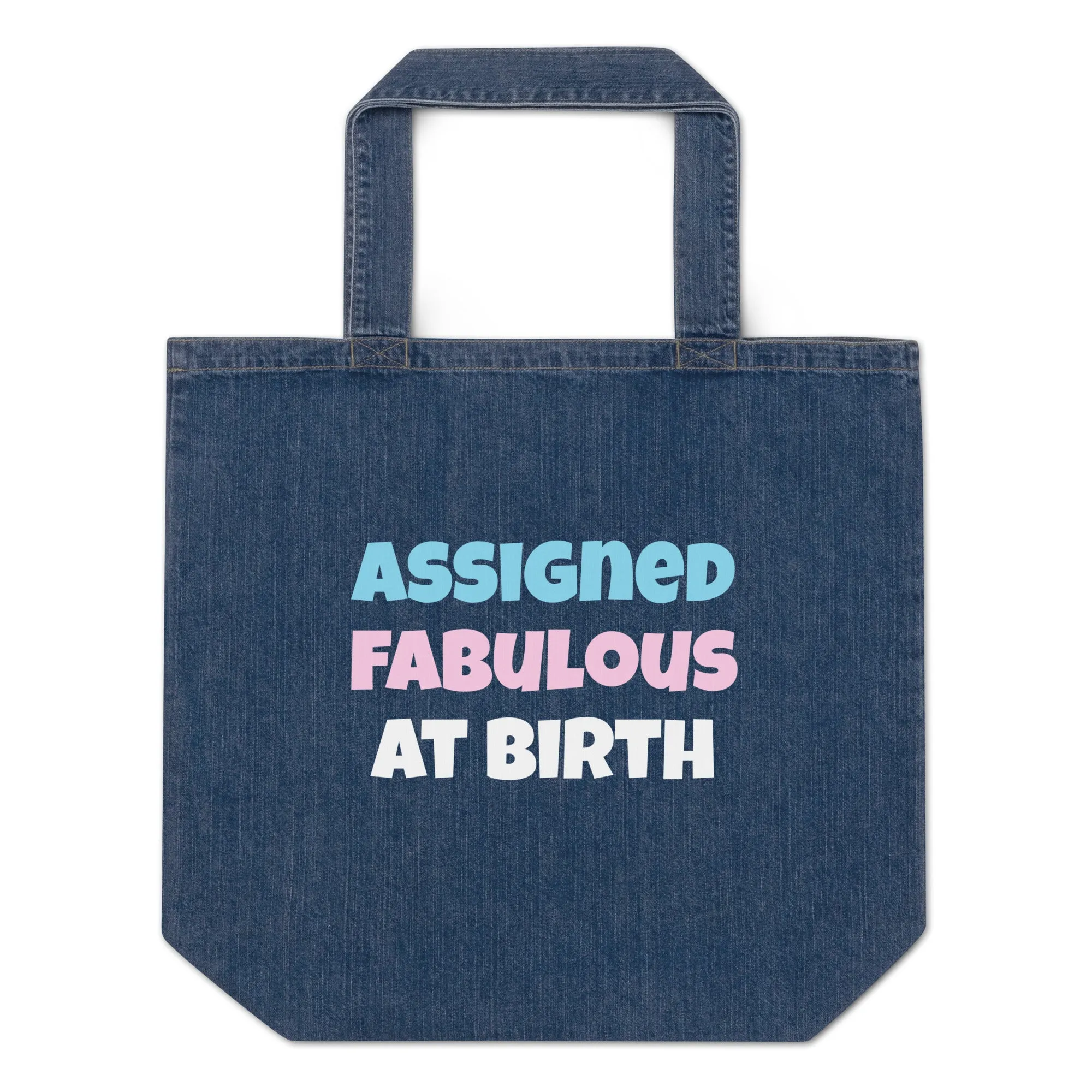 Assigned Fabulous At Birth Large Denim Tote Bag