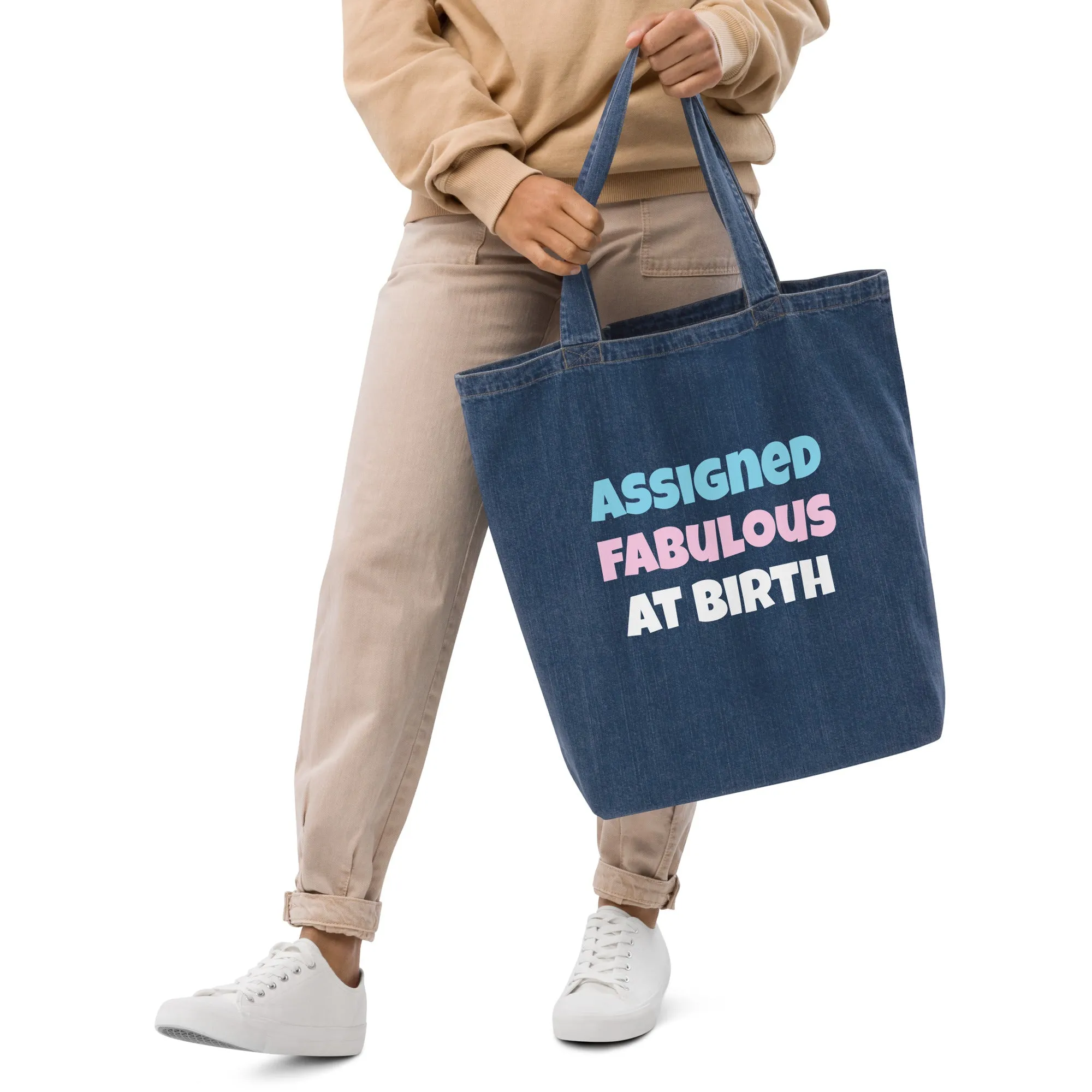 Assigned Fabulous At Birth Large Denim Tote Bag