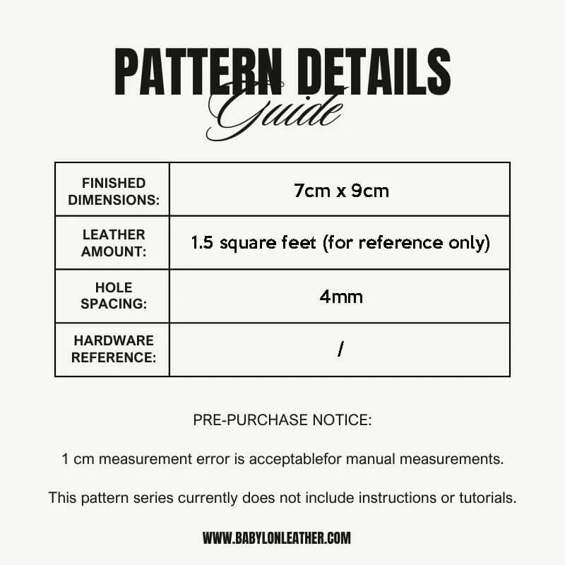 BABYLON™ Leather Card Holder DIY Craft Pattern AAB-630