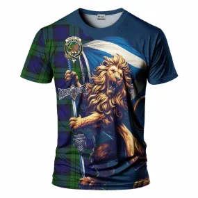 Bannatyne Tartan Family Crest T-Shirt with Scottish Majestic Lion