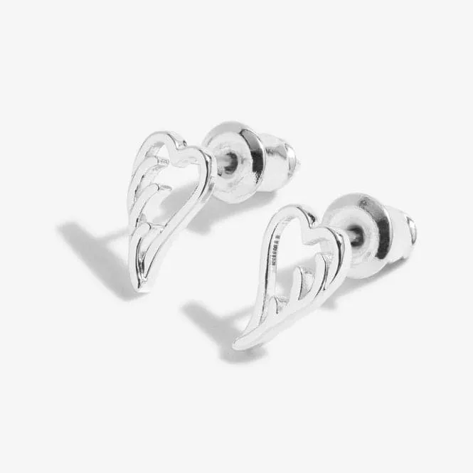 Beautifully Boxed A Little Guardian Angel Silver Box Earrings 5301