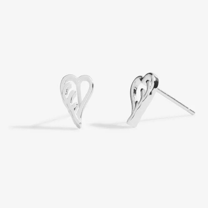 Beautifully Boxed A Little Guardian Angel Silver Box Earrings 5301