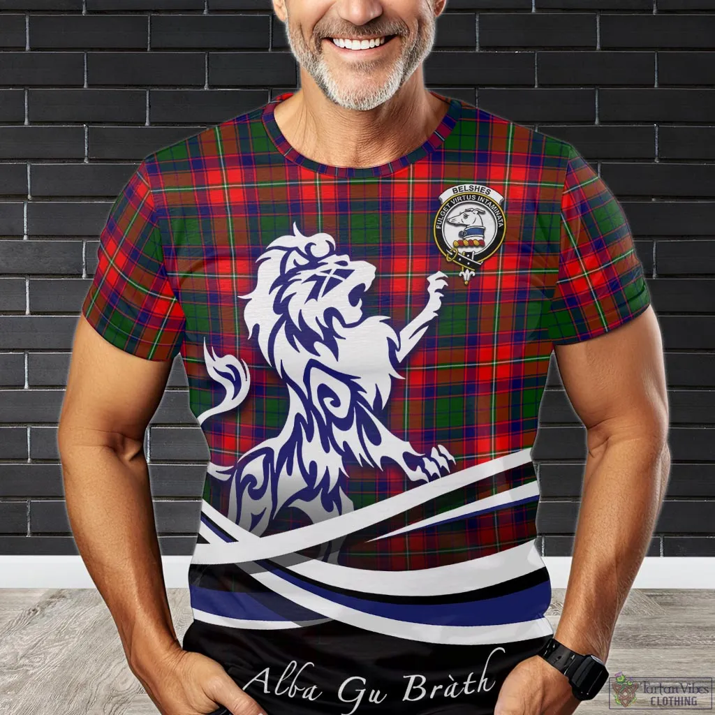Belshes Tartan T-Shirt with Alba Gu Brath Regal Lion Emblem