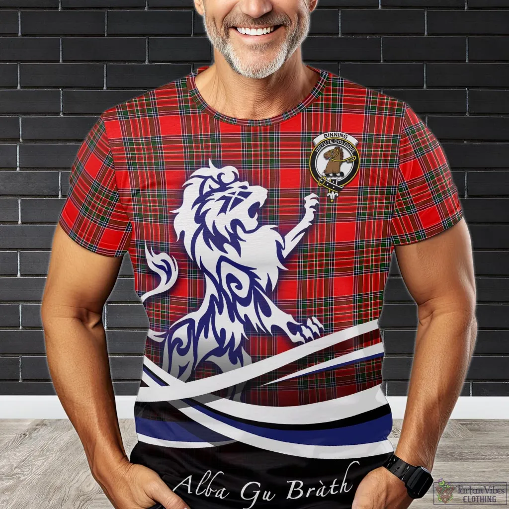 Binning Tartan T-Shirt with Alba Gu Brath Regal Lion Emblem