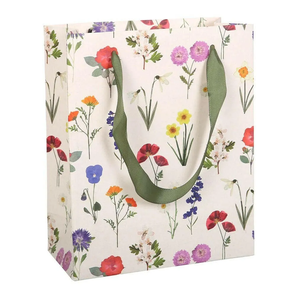 British Wildflower Gift Bag 23cm Medium Size