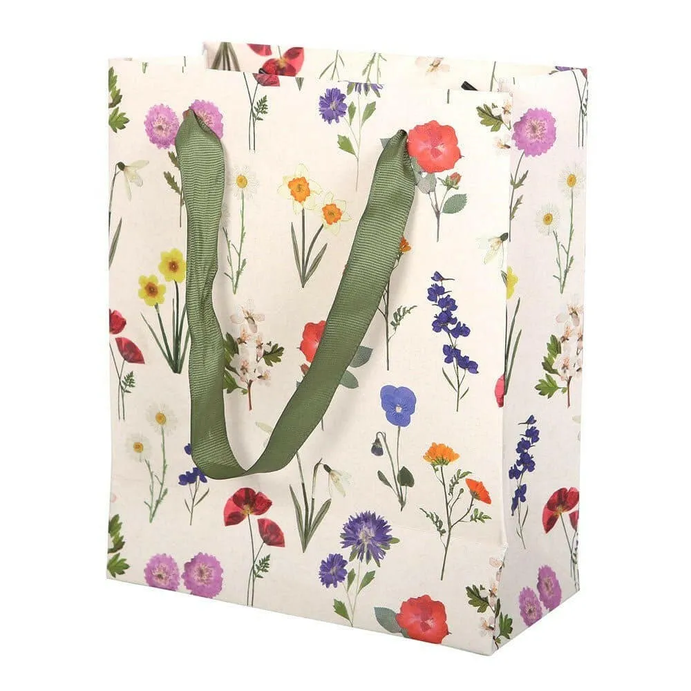 British Wildflower Gift Bag 23cm Medium Size