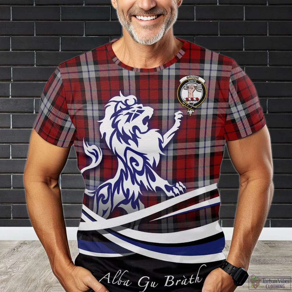 Brodie Dress Tartan T-Shirt with Alba Gu Brath Regal Lion Emblem