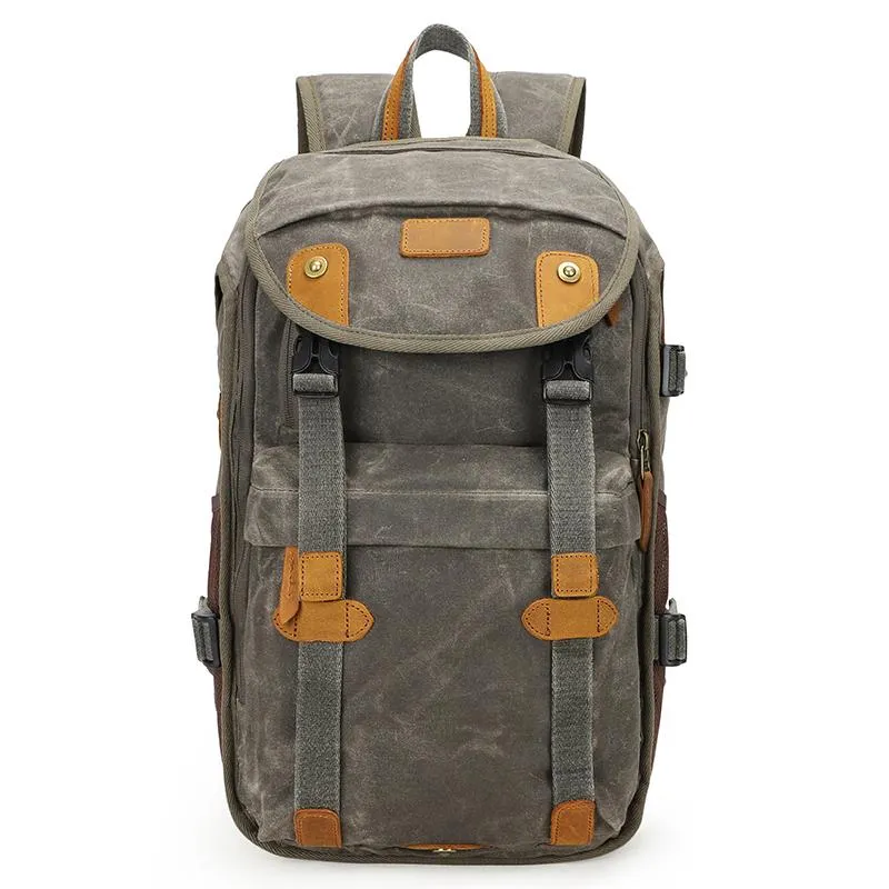 Brown CANVAS WATERPROOF MENS 15'' CANON CAMERA BACKPACK LARGE NIKON CAMERA BAG DSLR CAMERA BAG FOR MEN