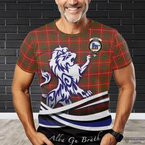 Bruce Modern Tartan T-Shirt with Alba Gu Brath Regal Lion Emblem