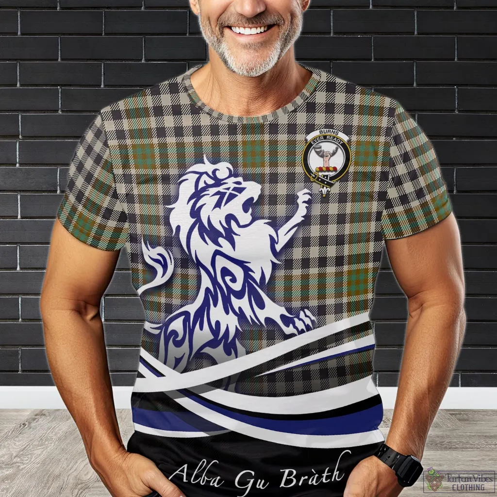 Burns Check Tartan T-Shirt with Alba Gu Brath Regal Lion Emblem