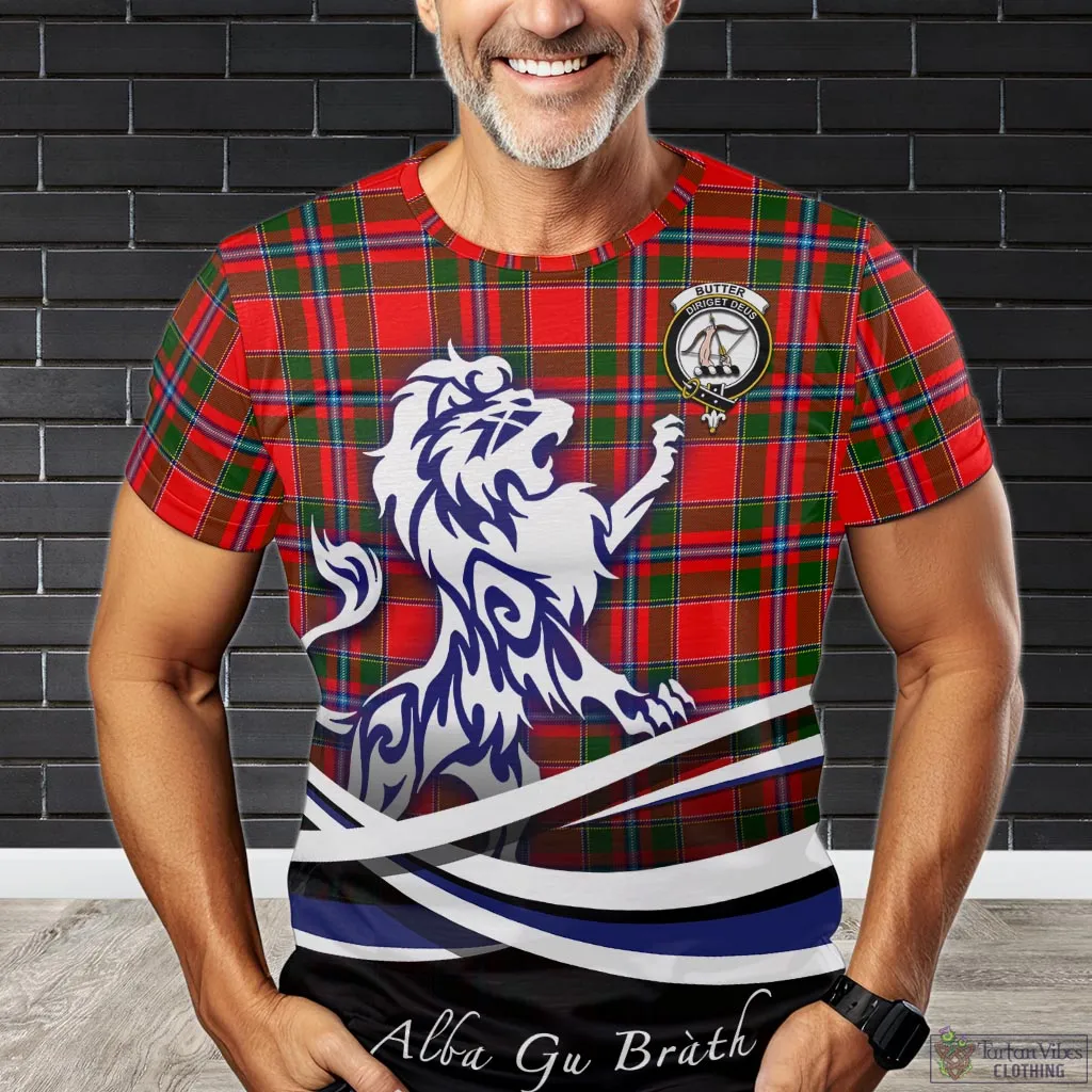 Butter Tartan T-Shirt with Alba Gu Brath Regal Lion Emblem