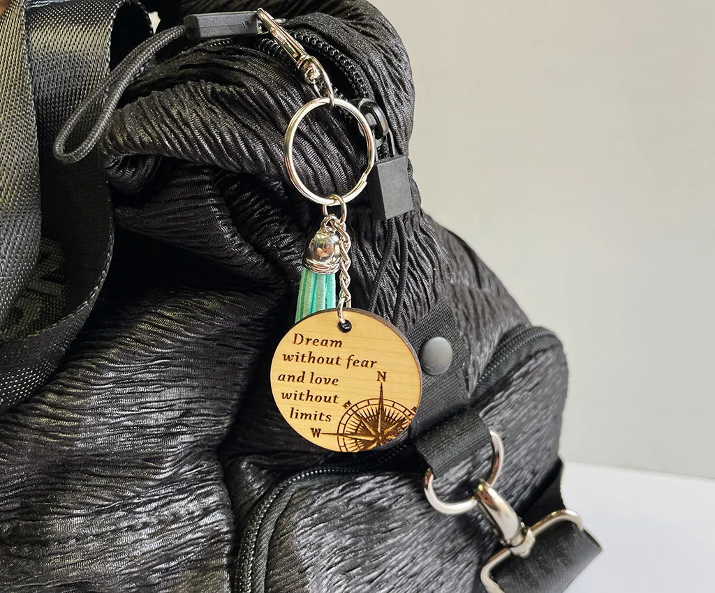 Compass Maple Keychain