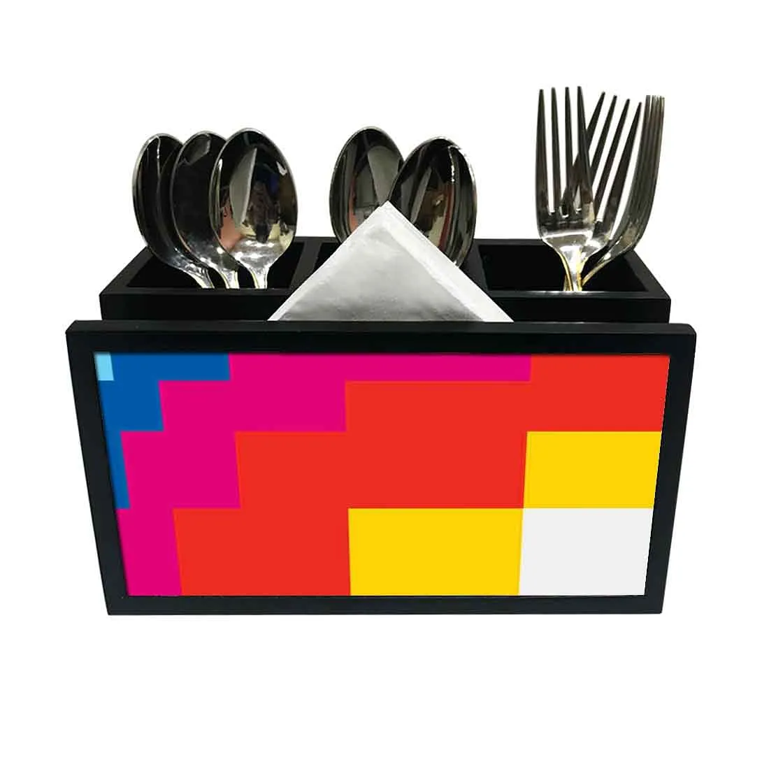 Cutlery Tissue Holder Napkin Stand -  Multicolor Pattern