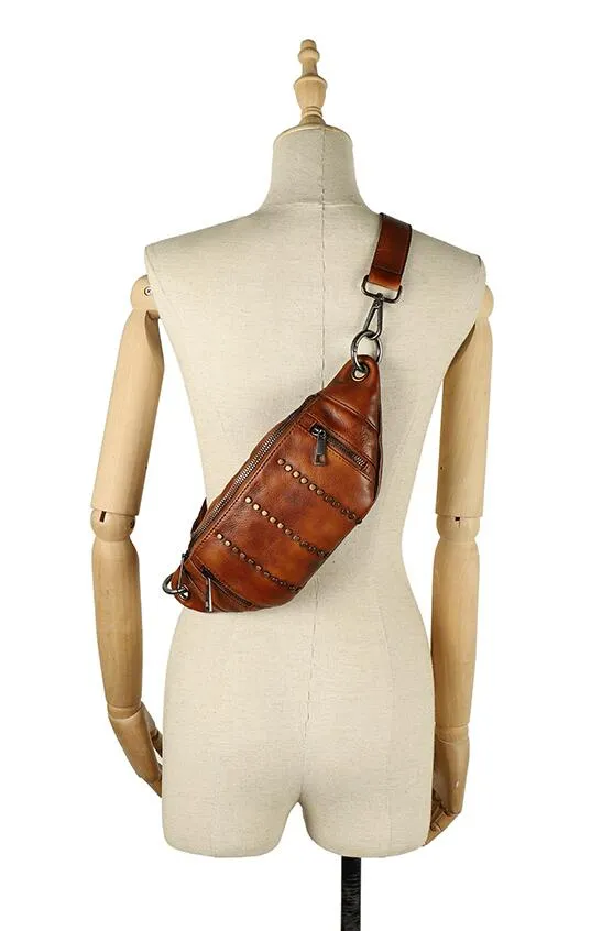 Designer Leather Cross Chest Bag For Women Leather Crossbody Sling Bag