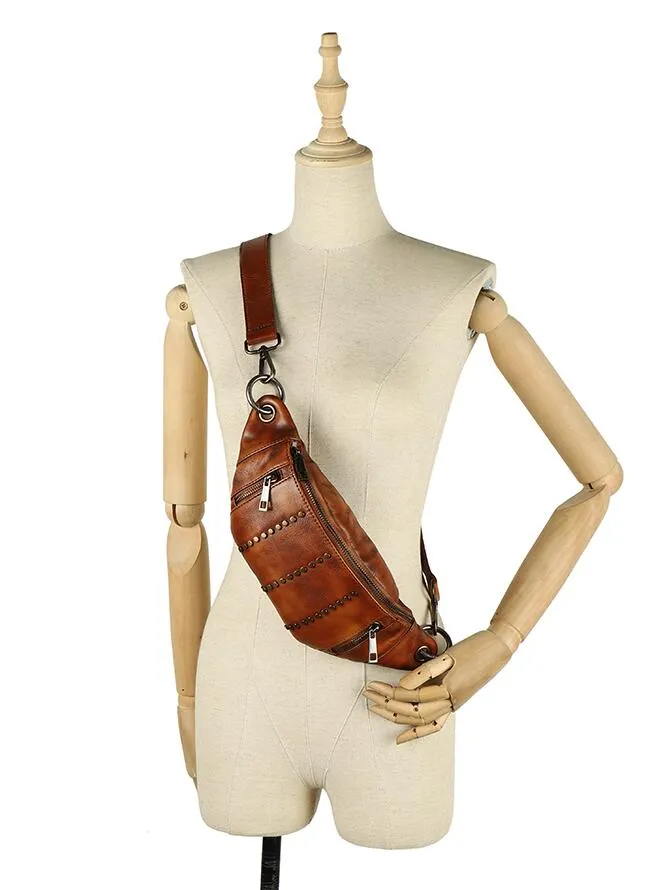 Designer Leather Cross Chest Bag For Women Leather Crossbody Sling Bag