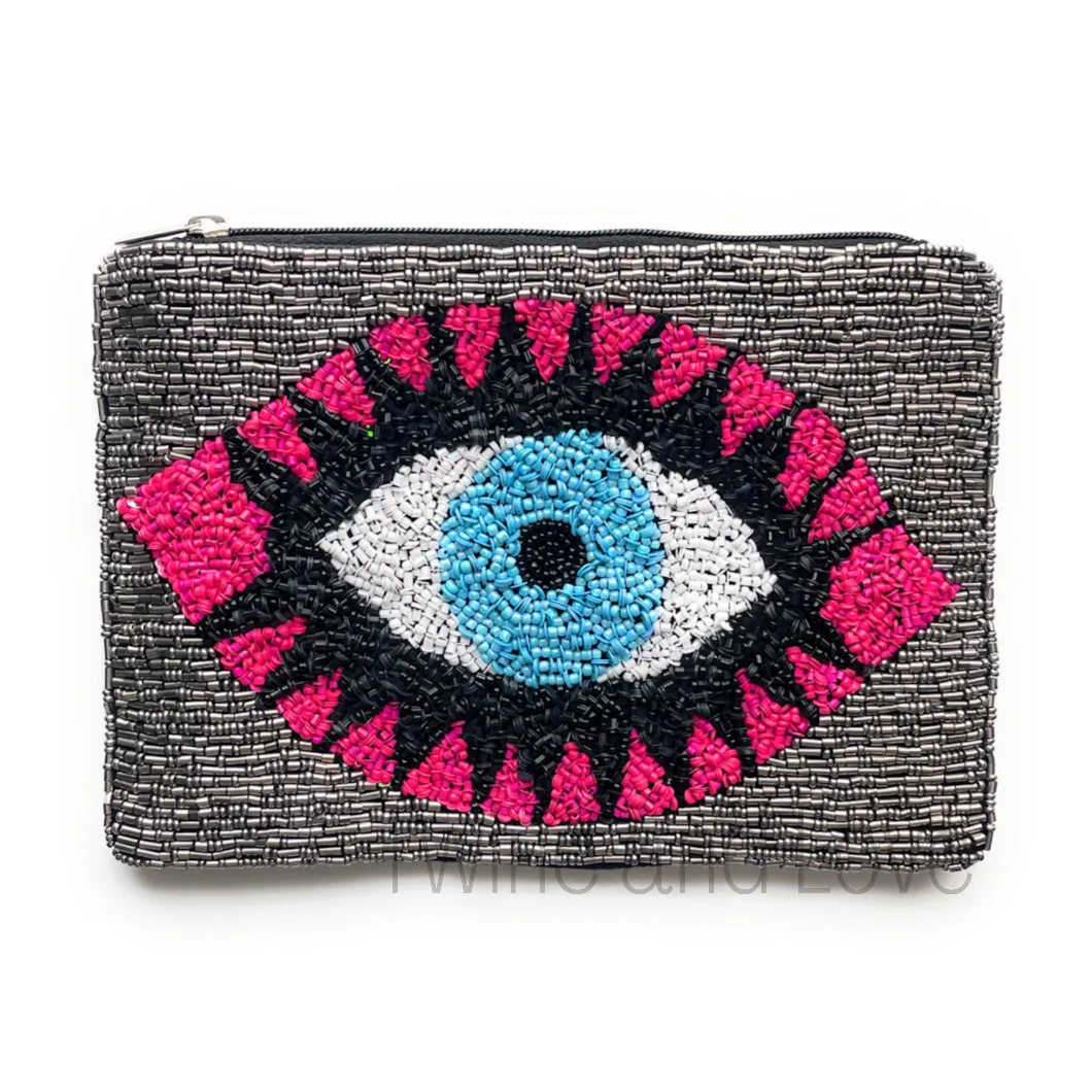 Evil Eye Large Beaded Purse