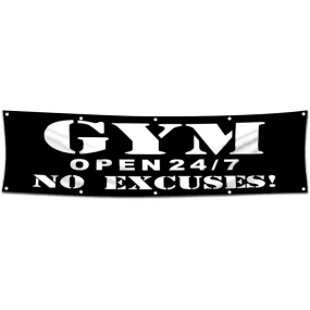 Fyon Gym Open Garage Shop Decor Banner Work for GYM Flag 2x8 Feet