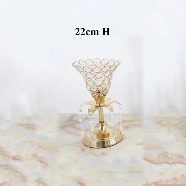 Gold Crystal Candlestick Can Be Used As Table Wedding Centerpieces At Birthday Party And Wedding Decoration