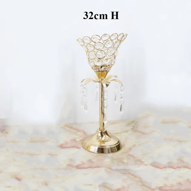 Gold Crystal Candlestick Can Be Used As Table Wedding Centerpieces At Birthday Party And Wedding Decoration