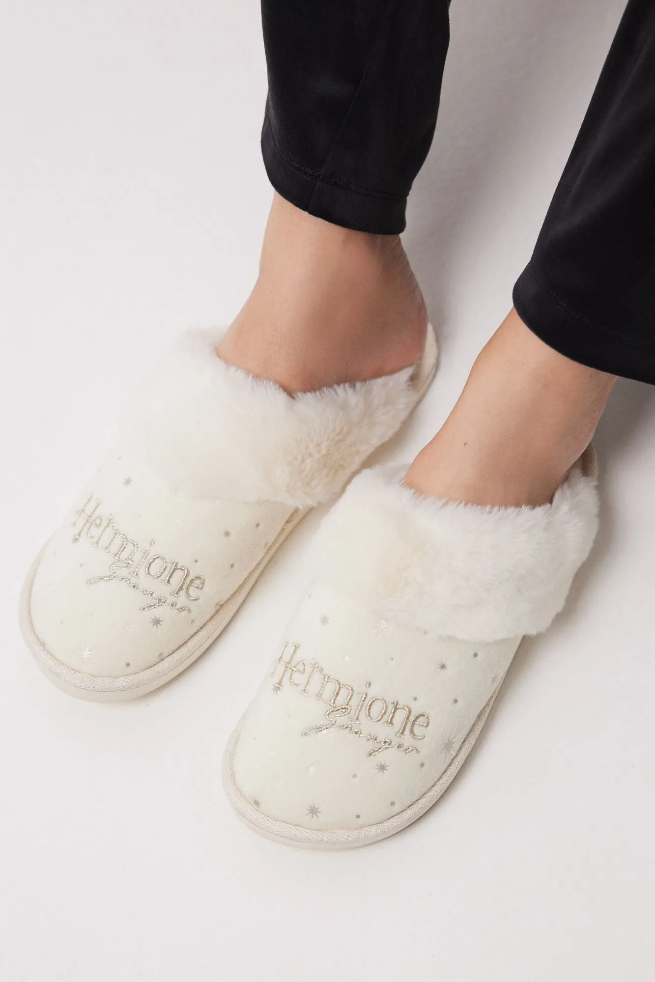 Hermione ivory house slippers