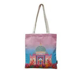 House of Omaya Printed Tajmahal Cotton Canvas Tote Bag 34×36 Cms