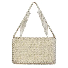 JOEL FLAPOVER CLUTCH PRISTINE IVORY WITH HANDLE