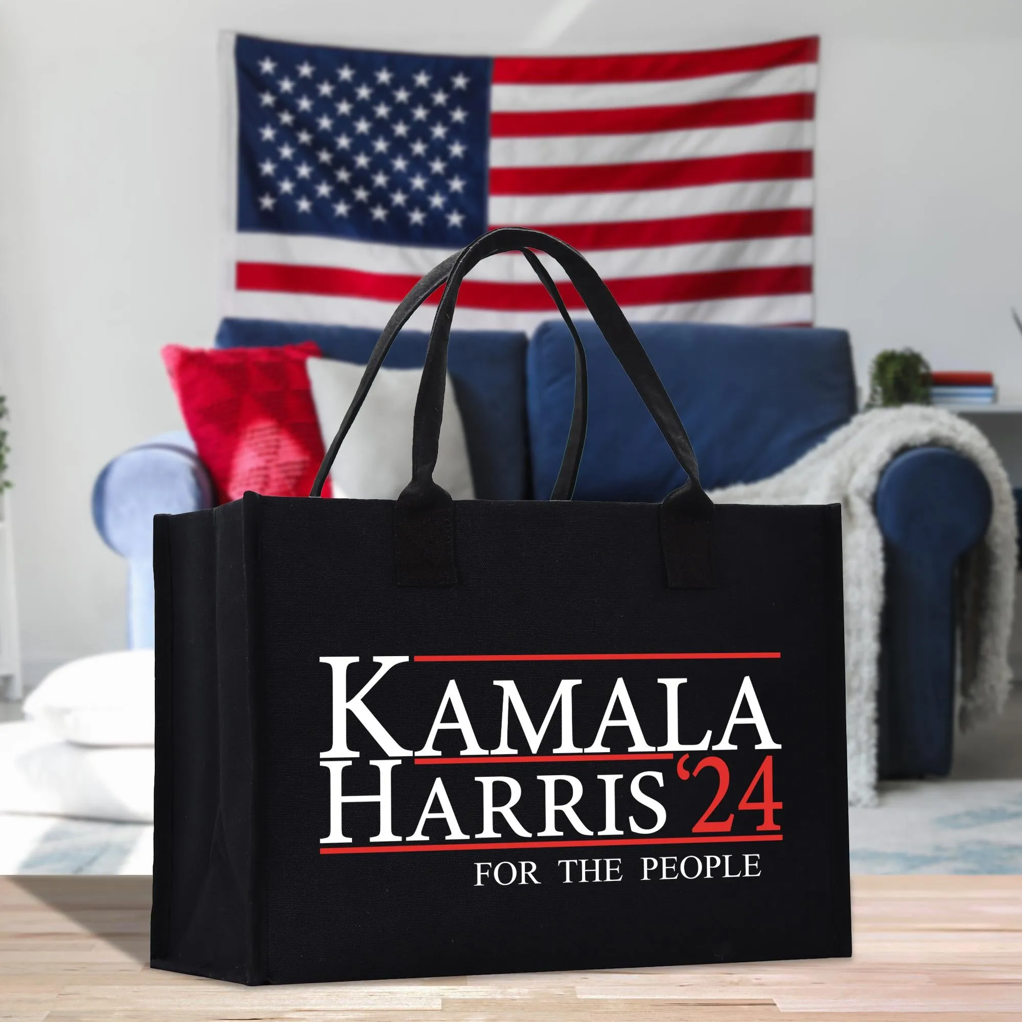 Kamala Harris 2024 Cotton Canvas Tote Bag Kamala Harris Supporter Bag Madam President Tote Gift for Harris Supporter (KTHB1010)