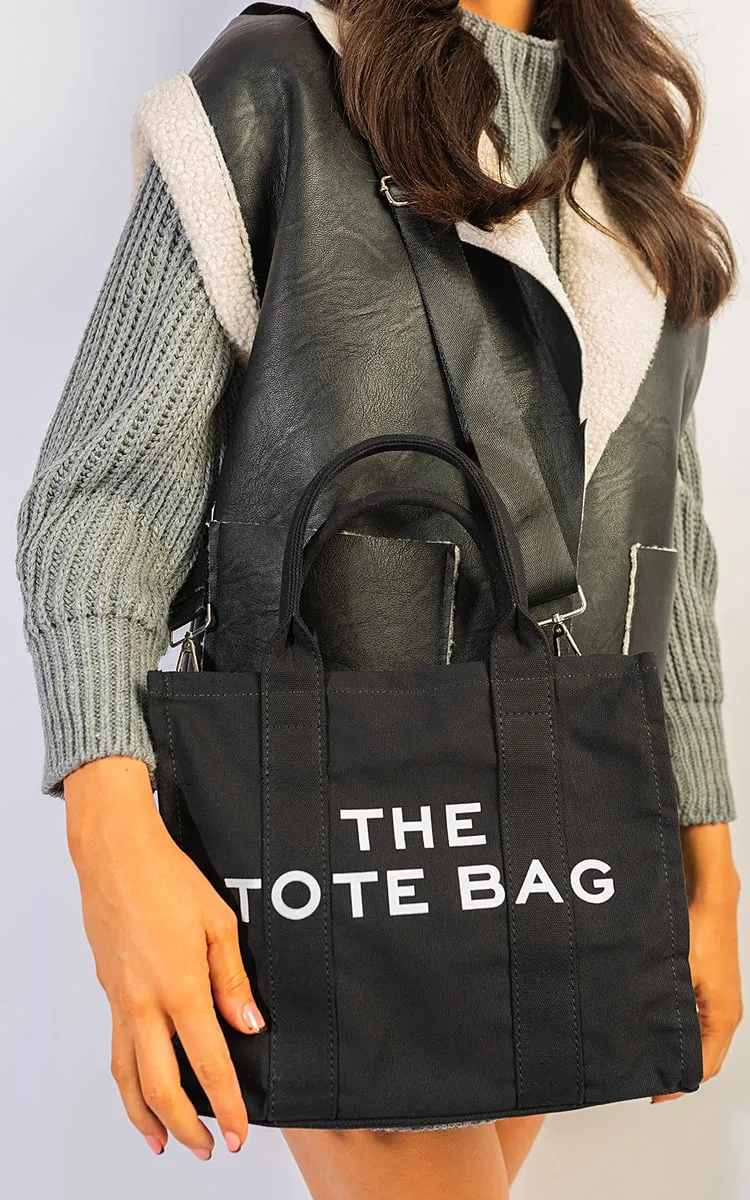 Leona Letter Pattern Canvas Shoulder Shopper Tote Bag | Stylish, Durable & Spacious