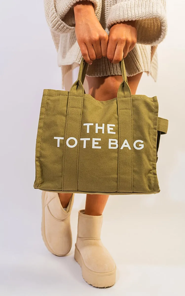 Leona Letter Pattern Canvas Shoulder Shopper Tote Bag | Stylish, Durable & Spacious