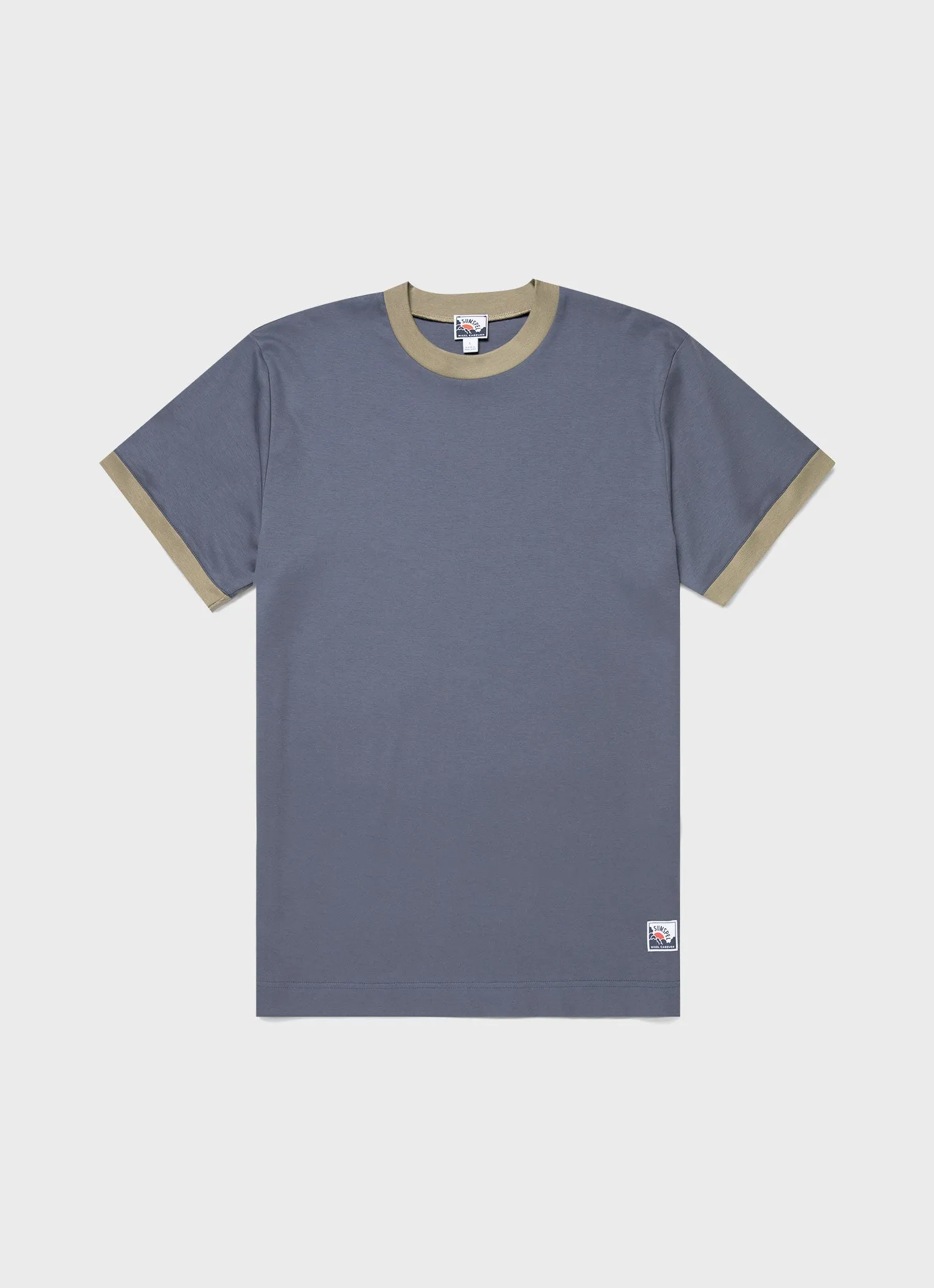 Men's Sunspel x Nigel Cabourn Carbon Brushed T-shirt in Slate Blue