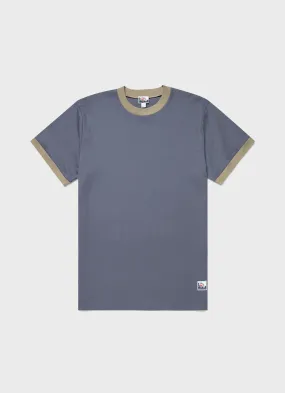 Men's Sunspel x Nigel Cabourn Carbon Brushed T-shirt in Slate Blue