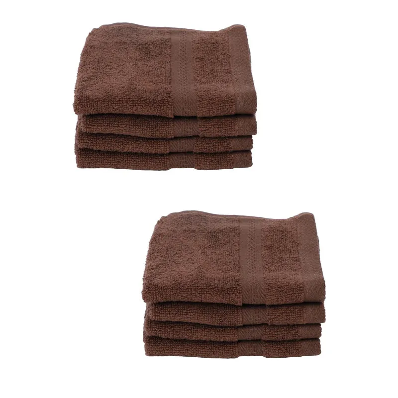 Miorah  Face Towel (Brown) - Set Of Eight