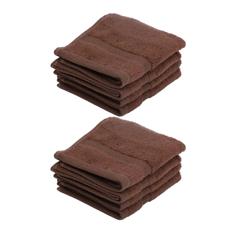 Miorah  Face Towel (Brown) - Set Of Eight