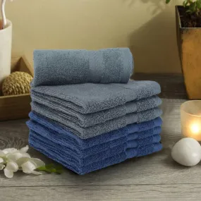 Miorah Face Towel (Grey & Blue) - Set Of Eight