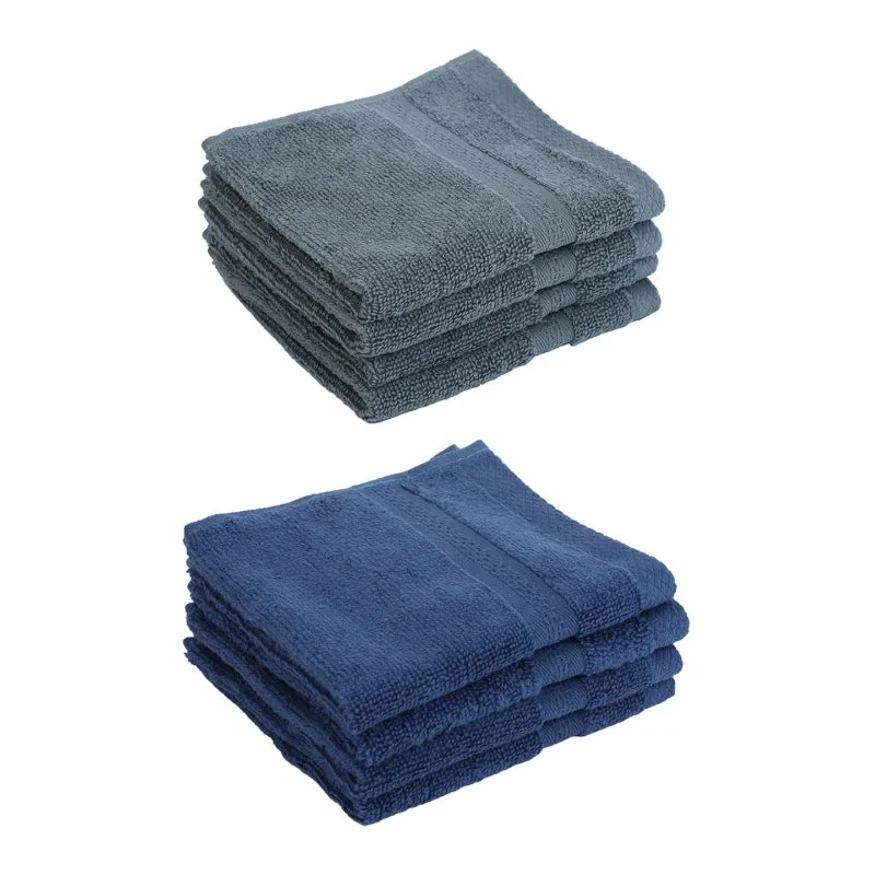 Miorah Face Towel (Grey & Blue) - Set Of Eight