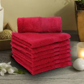 Miorah  Face Towel (Red) - Set Of Eight