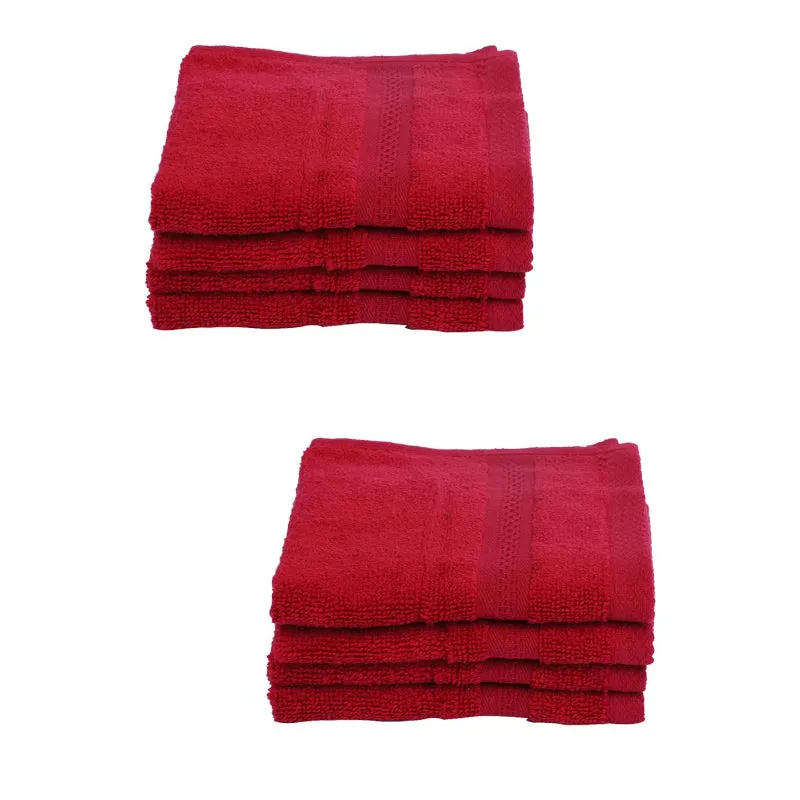 Miorah  Face Towel (Red) - Set Of Eight