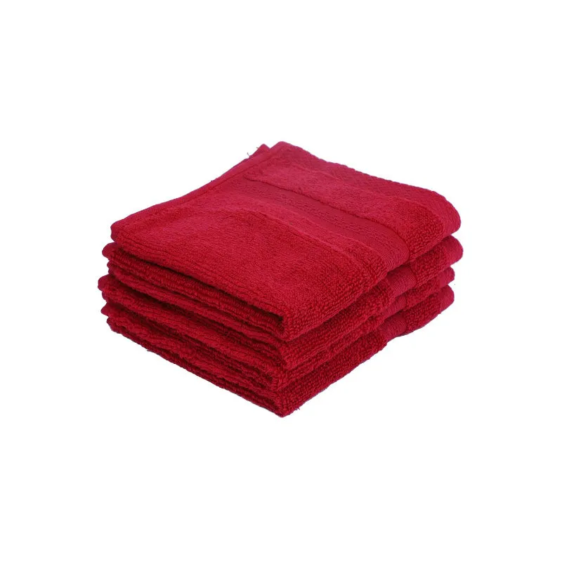 Miorah Face Towel (Red) - Set Of Four