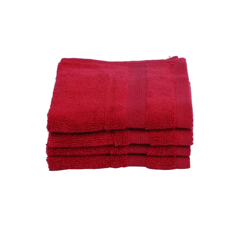 Miorah Face Towel (Red) - Set Of Four