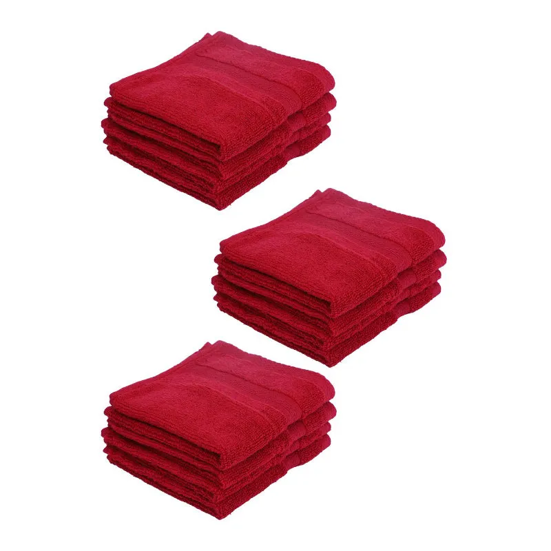Miorah Face Towel (Red) - Set Of Twelve